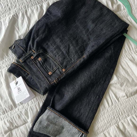 Pure Blue Japan Selvedge 17oz Extra Slub Denim Slim Straight EX-005 - Picture 1 of 9